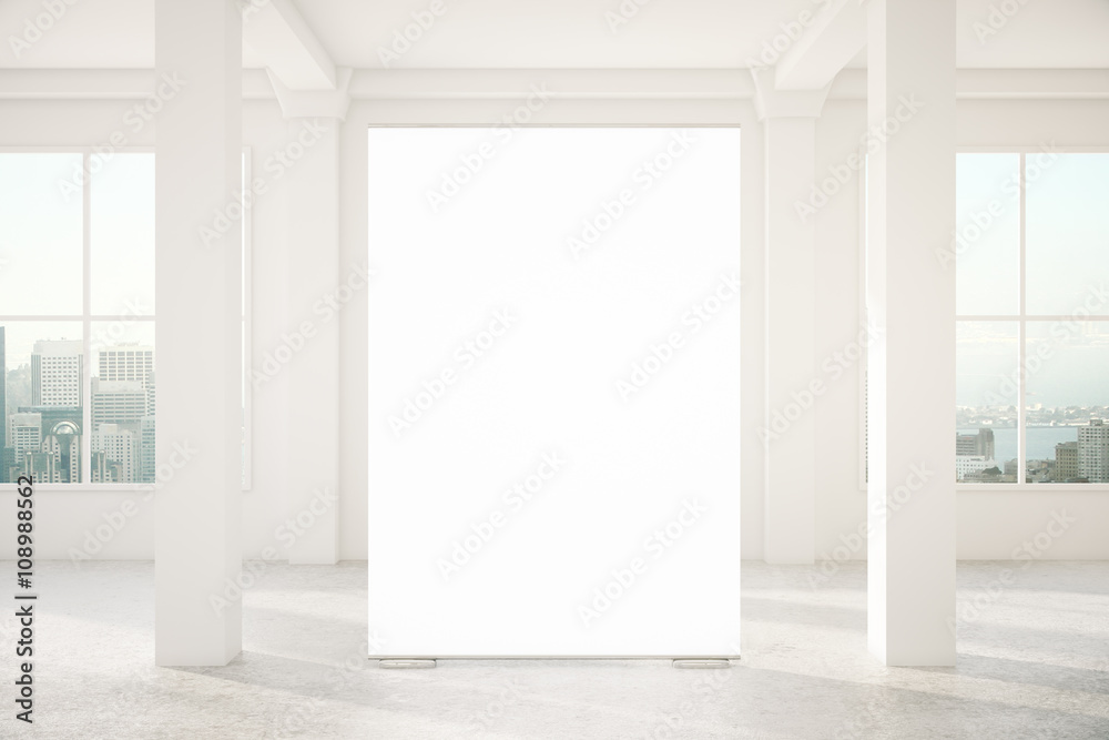 Fototapeta premium Blank banner in interior