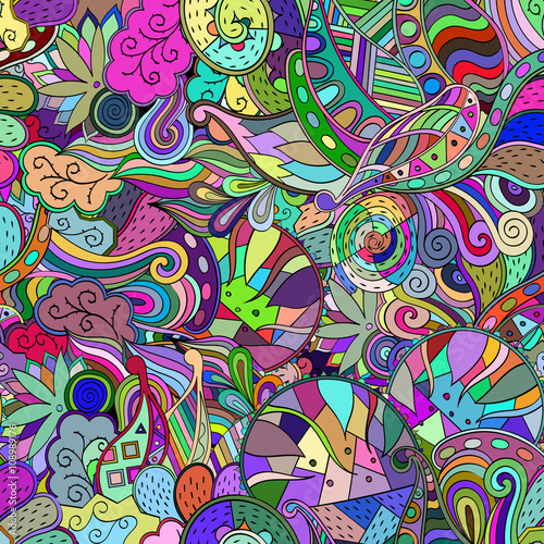 Tracery loops, doodle wind pattern. Mehendi paisley, stem, spiral, wave. Bud mehndi design. Handmade texture, curved doodling design. Good for site background, textile, printing. Vector.