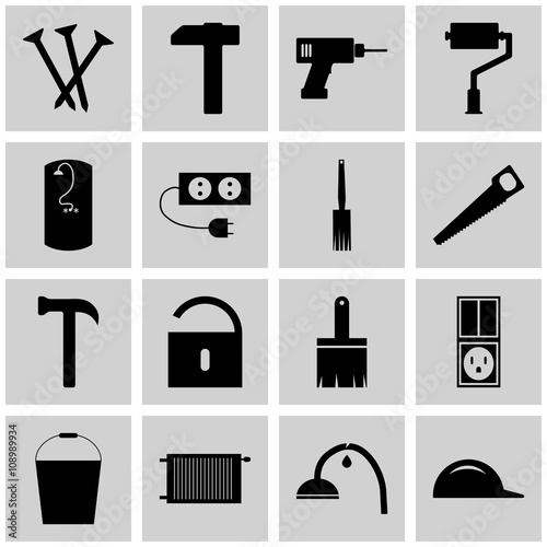 Icon set repear/ Vector repear/ Icons gray, square photo