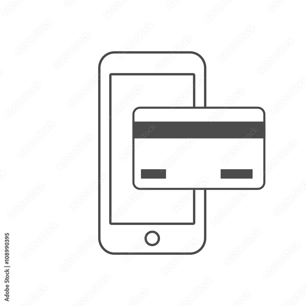 Mobile card payment, vector flat style Mobile card payment, vector flat style