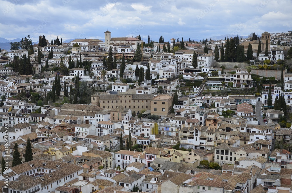 Blick von der Alhambra auf Granada