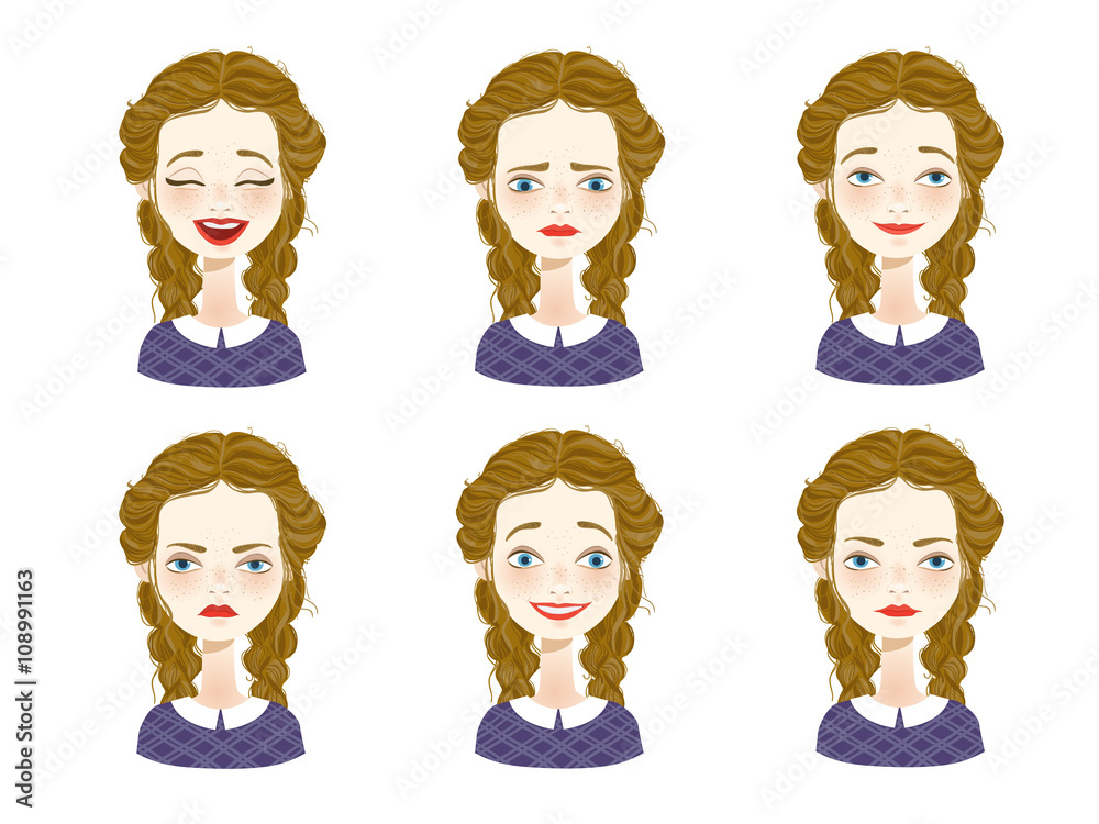 Female avatar expression set