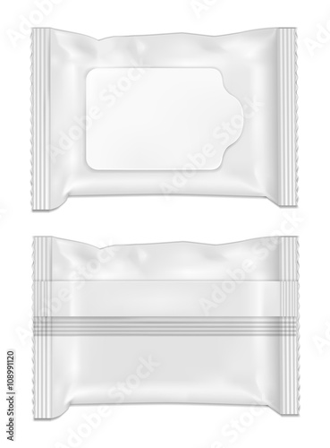 White wet wipes package with flap