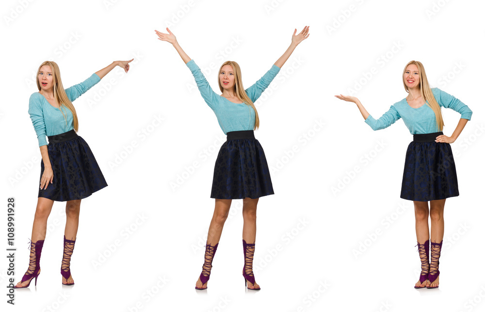 Composite photo of woman in various poses Composite photo of woman in various poses