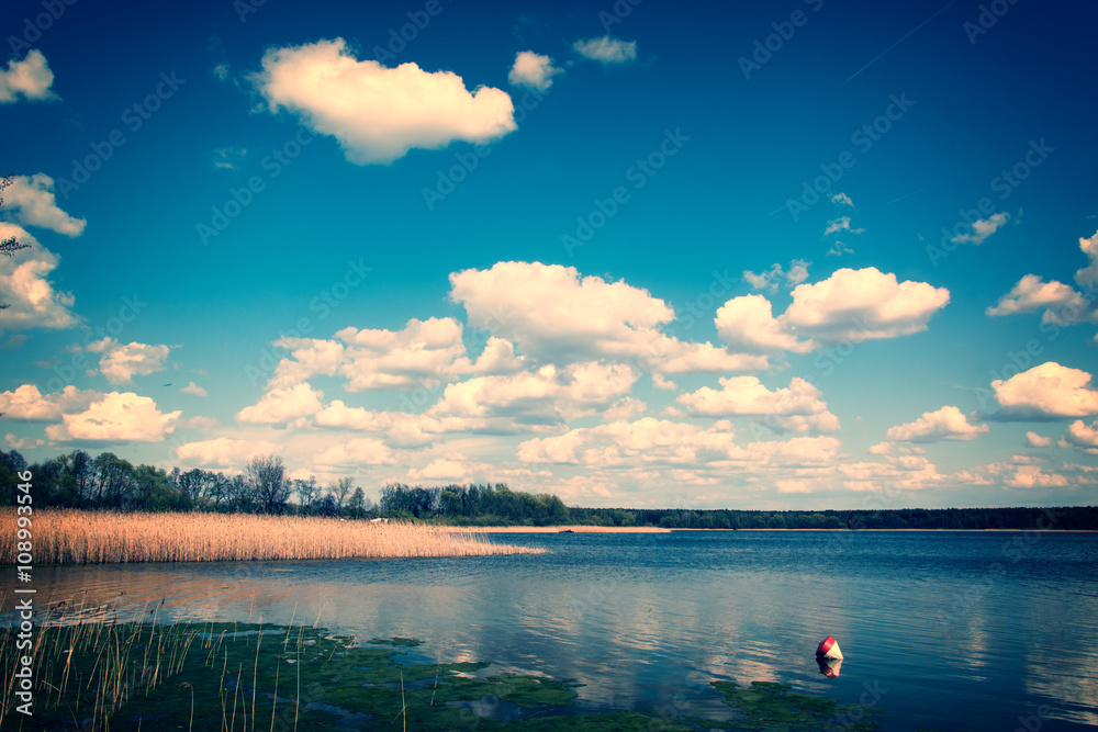 Krasne lake in Poland with vintage effect Stock Photo Adobe Stock