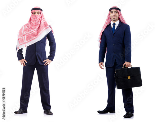 Set of photos with arab businessman