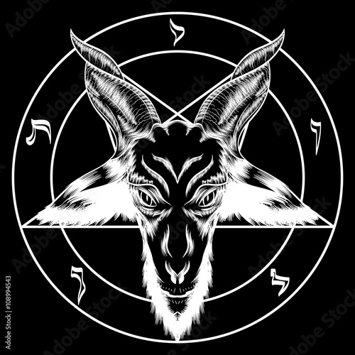 Photo Pentagram with Baphomet