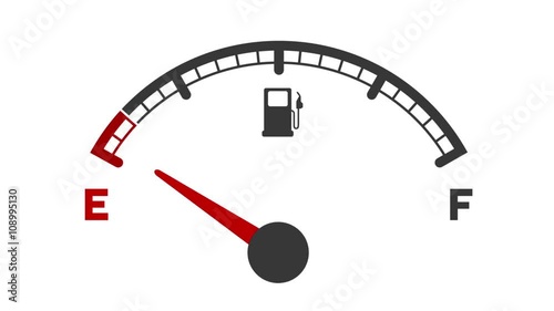 fuel tank gauge dropping from full to empty and getting refueled, loopable
