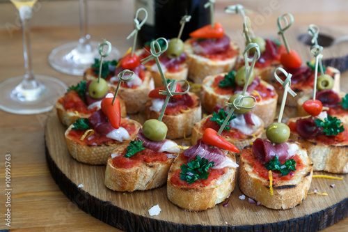 pinchos, tapas, spanish canapes, party finger food © fazeful