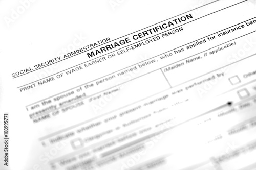 Marriage Certificate Form © Lane Erickson