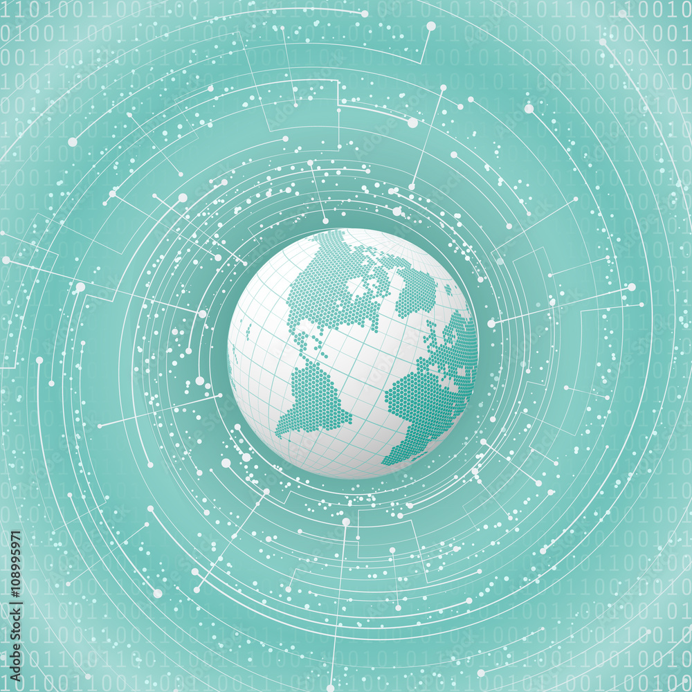 Business elegant abstract background with globe. Vector illustration for brochure, flyer or website design.