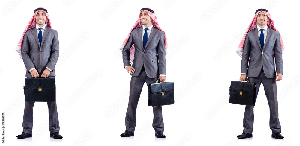Obraz premium Set of photos with arab businessman
