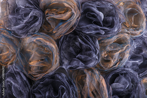 Background of gray-brown from cloth flowers