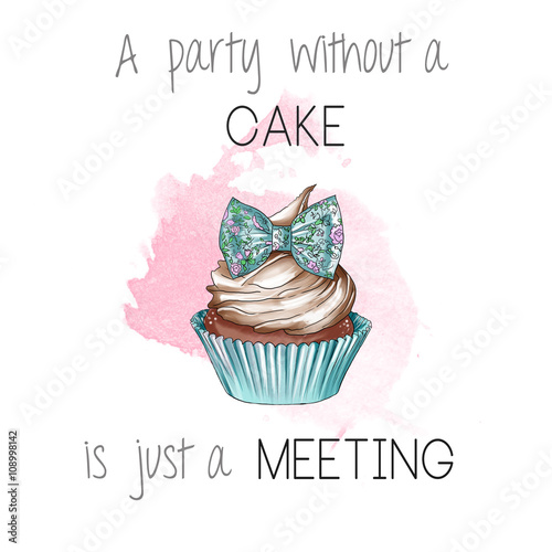 raster illustration - pastry quote - quotation 