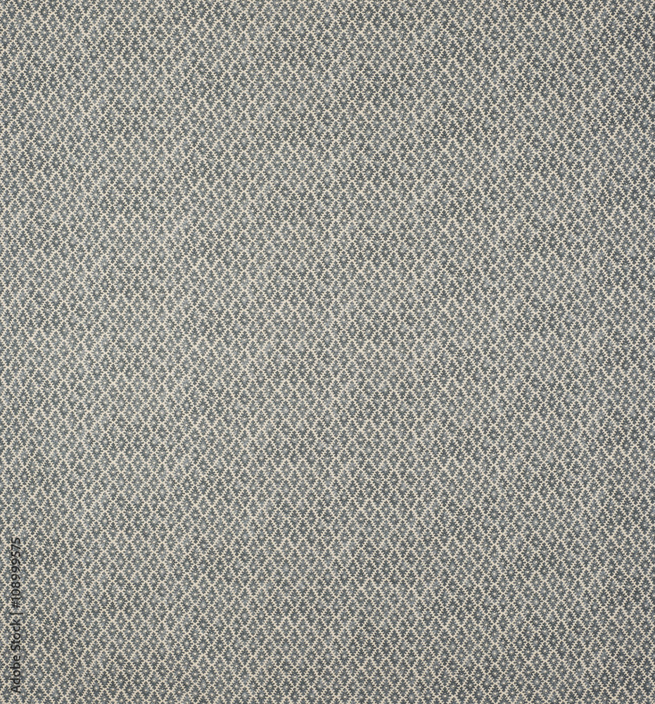 Diagonal, scalloped, green diamond pattern on cotton, linen fabr Diagonal, scalloped, green diamond pattern on cotton, linen fabr
