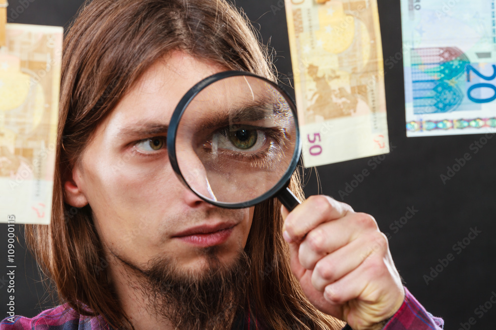 Man verify money cash Man verify money cash