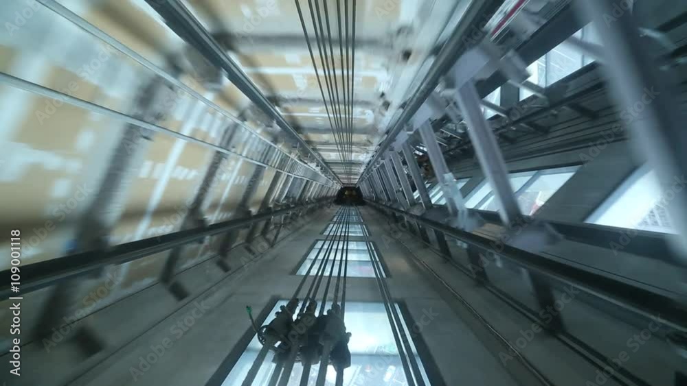 Elevator shaft descent