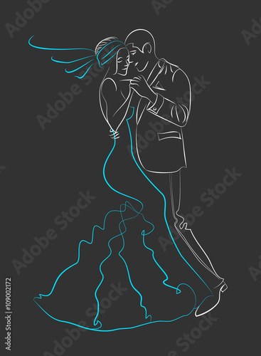Vector illustration of wedding dance