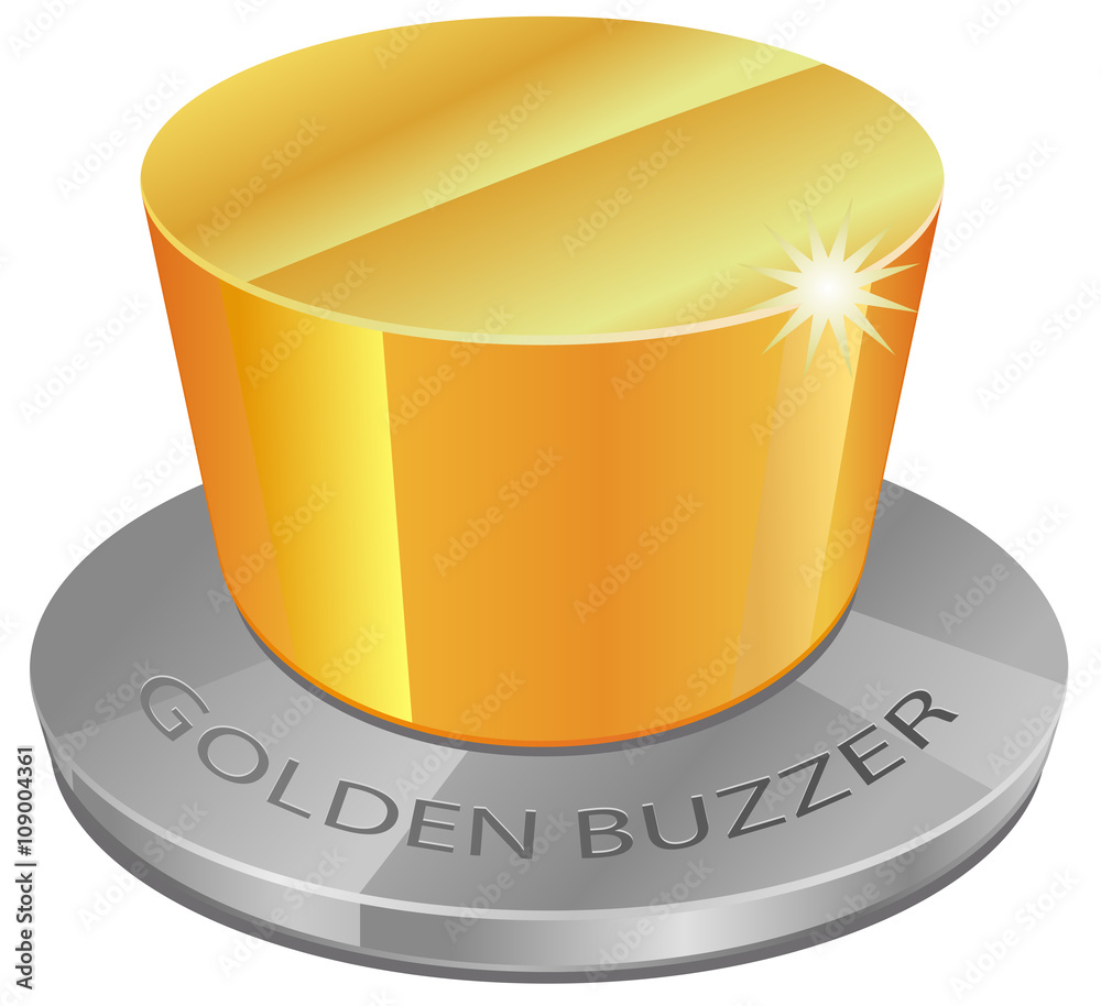 Gold 3D golden buzzer vector image Stock Illustration Adobe Stock