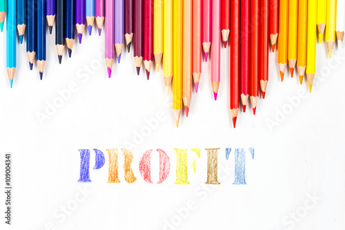 profit drawing by colour pencils