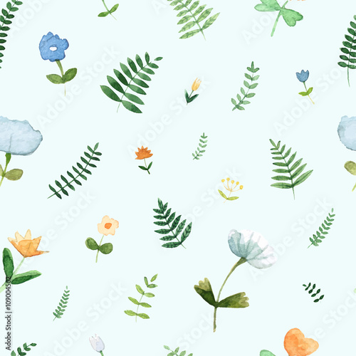  Floral watercolor pattern - illustration.