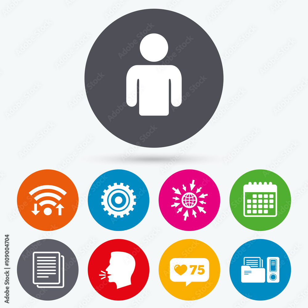 Accounting workflow icons. Human documents.