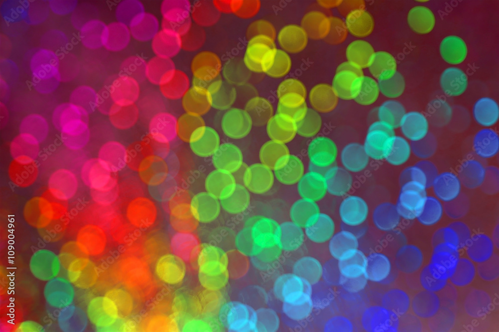 vision of many blurry dots with bokeh effect of many colors
