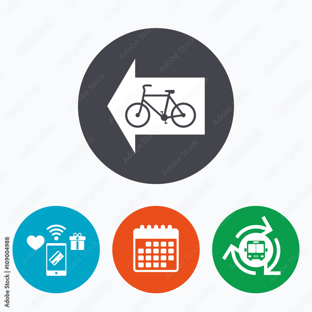 Bicycle path trail sign icon. Cycle path. Bicycle path trail sign icon. Cycle path.