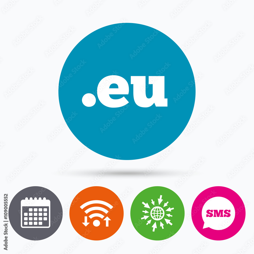Domain EU sign icon. Top-level internet domain Domain EU sign icon. Top-level internet domain