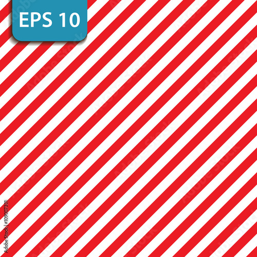 Abstract geometric diagonal striped pattern with red and white stripes. Vector illustration