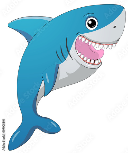 Smiling shark.Cartoon vector.