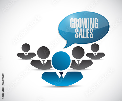 growing sales teamwork sign concept