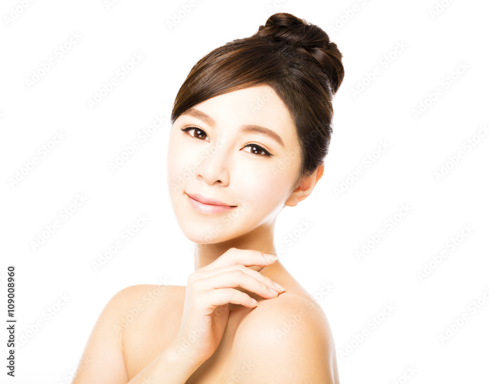 Beautiful face of young woman with clean fresh skin Beautiful face of young woman with clean fresh skin