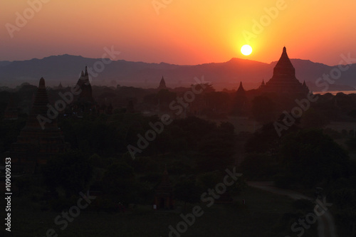 Sunset behind the pagoda