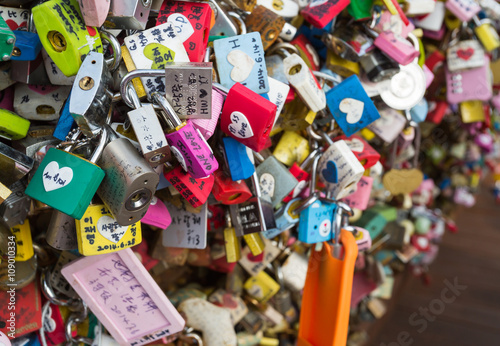 Love padlocks at N Seoul Tower