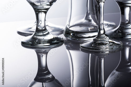 Close up picture of empty glasses