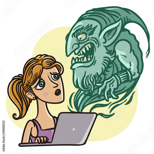 girl and internet troll