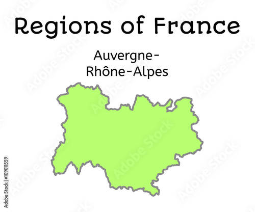 France administrative map of Auvergne-Rhone-Alpes