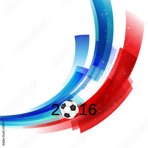 Euro 2016 France football championship with ball and france flag  Vector 