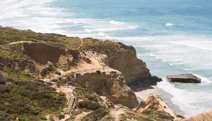Fotobehang Natuurpark Zuid-Californische kustlijn bij zonsondergang  © Aleksei Potov