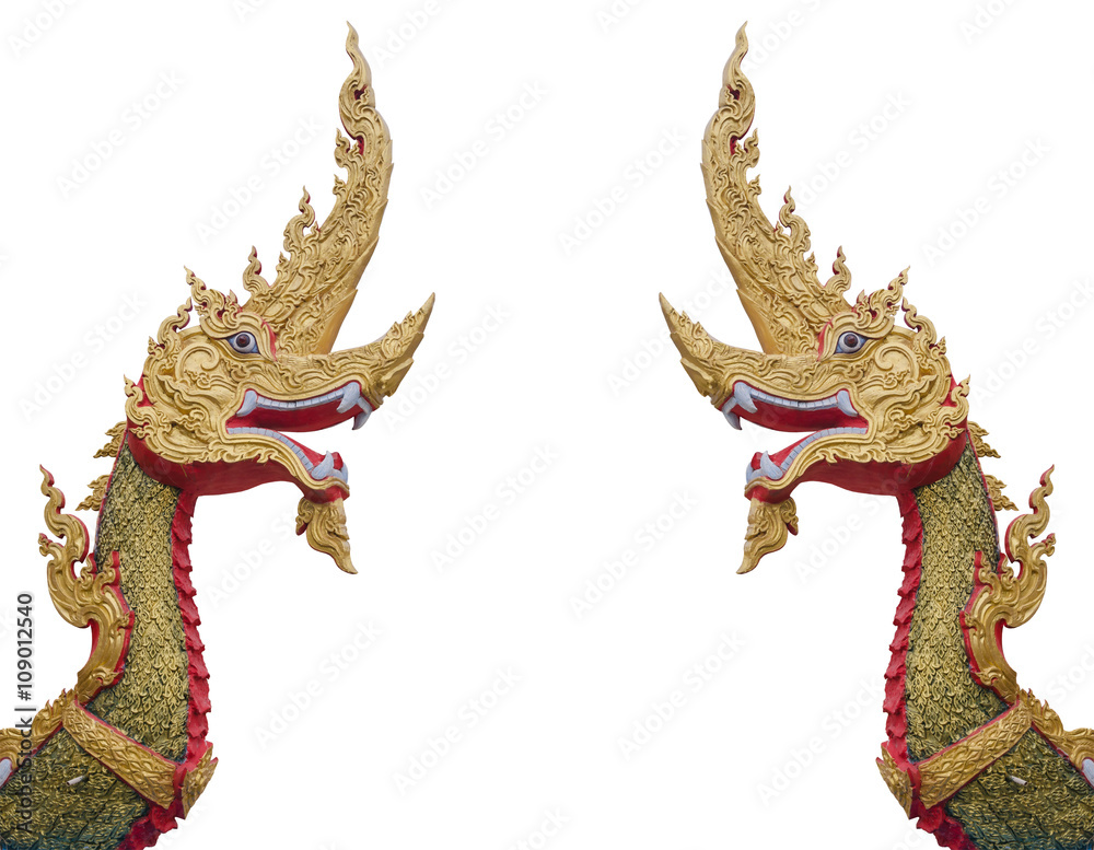 Fototapeta premium Serpent king or king of naga statue.