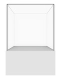 Glass cube on white