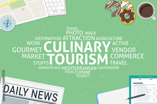 vector culinary tourism concept,template