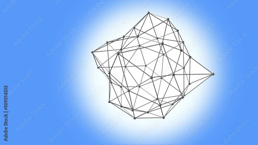 3D illustration of geometric connection structure 3D illustration of geometric connection structure