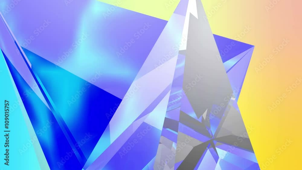 3D illustration irregular polygonal  polyhedron colored object