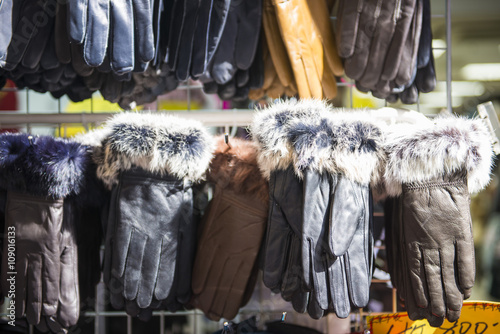 fashion leather gloves in Ameyoko market photo