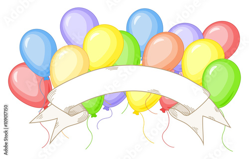 Banner mit bunten Luftballons 