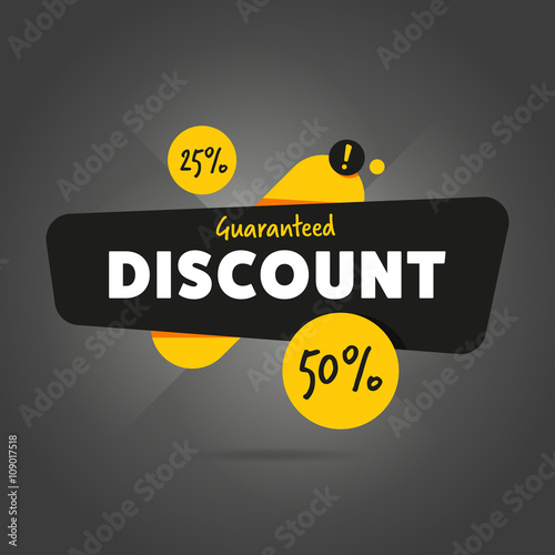 Guaranteed discount advertisement promo banner flat abstract isolated vector illustration