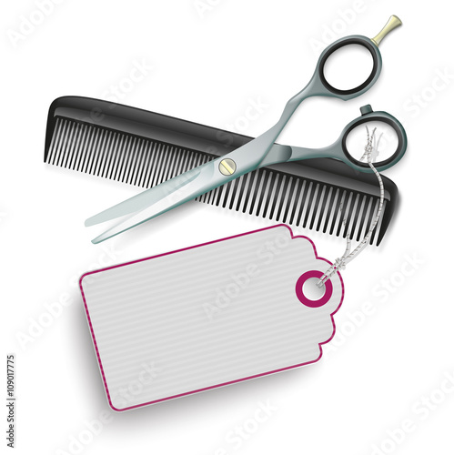 Scissors Comb Price Sticker