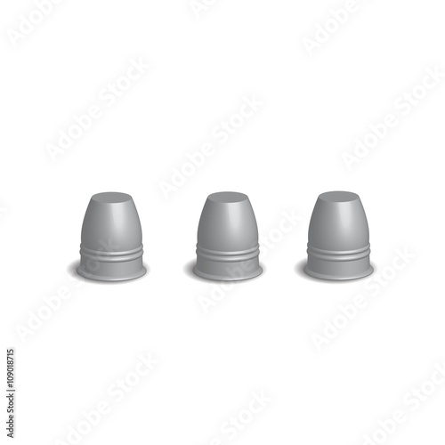 Magic three cups game set, 3d Vector illustration.